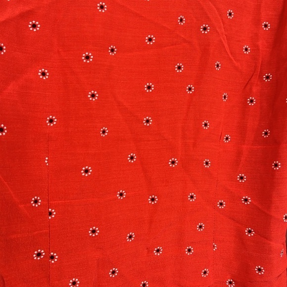 ASTR The Label - Red Olympia Long Sleeve Flower Detail Wrapped Blouse Size Small - Picture 12 of 13